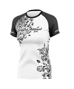 Dámský cyklistický dres Cykloanimal Flowers bílá