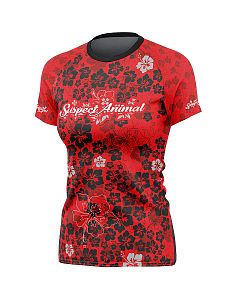 Dámský cyklistický dres Cykloanimal Flowers červená