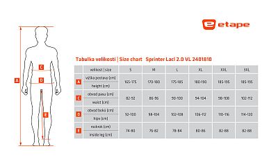 Pánské kalhoty Etape Sprinter lacl 2.0 VL černá