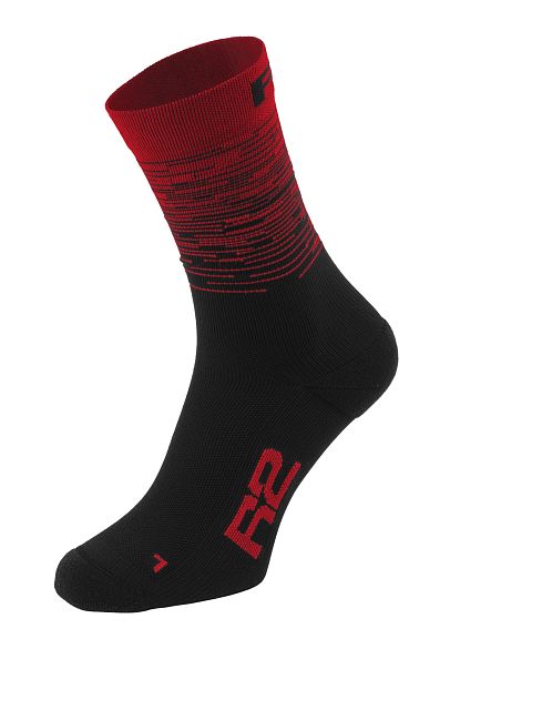 Pánské cyklistické ponožky R2 RACE ATS23F černá/červená
